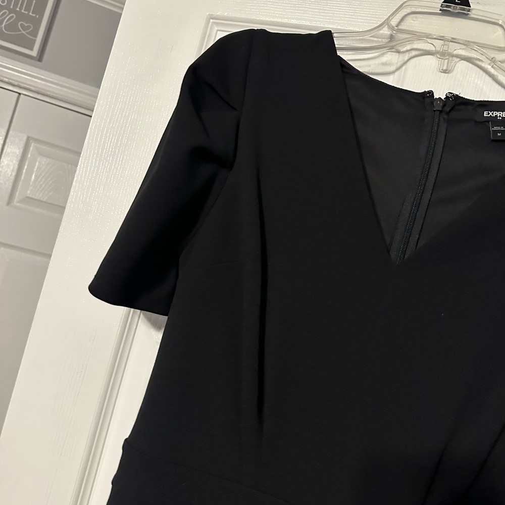 Express Basic Black V Neck Jumpsuit - image 4